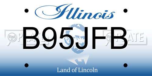 B95JFB Illinois License Plate