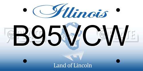 B95VCW Illinois License Plate