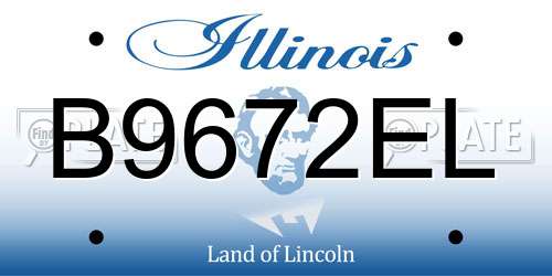 B9672EL Illinois License Plate