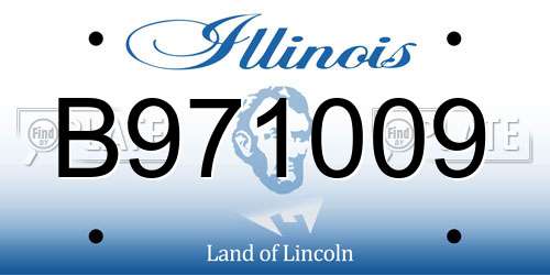 B971009 Illinois License Plate