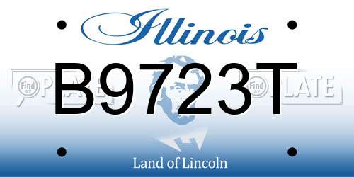 B9723T Illinois License Plate