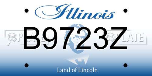 B9723Z Illinois License Plate
