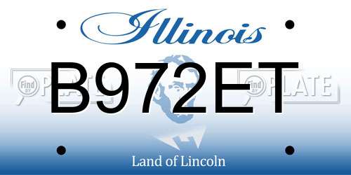 B972ET Illinois License Plate
