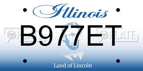B977ET Illinois License Plate