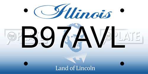 B97AVL Illinois License Plate