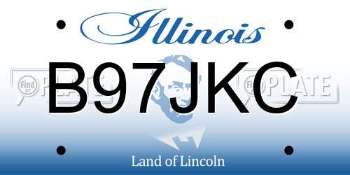 B97JKC Illinois License Plate