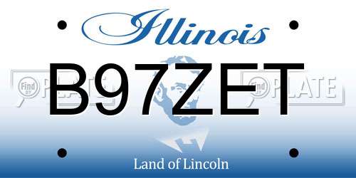 B97ZET Illinois License Plate