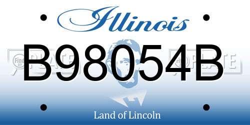 B98054B Illinois License Plate