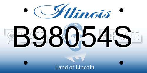 B98054S Illinois License Plate
