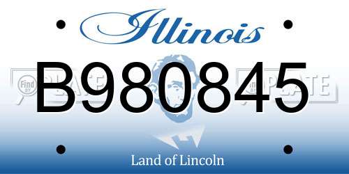 B980845 Illinois License Plate