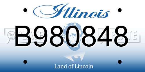 B980848 Illinois License Plate