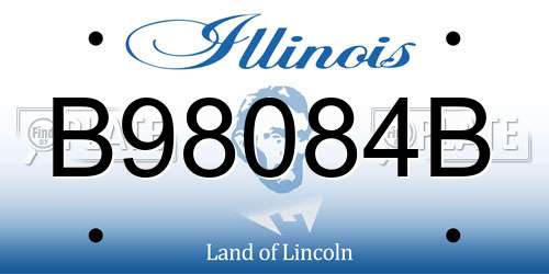 B98084B Illinois License Plate