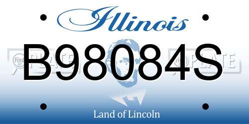 B98084S Illinois License Plate