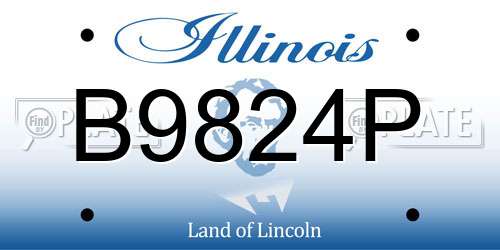 B9824P Illinois License Plate