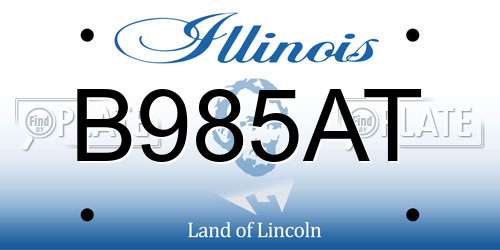 B985AT Illinois License Plate