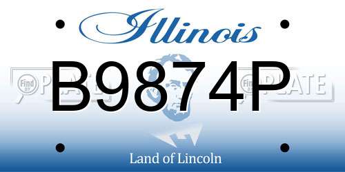 B9874P Illinois License Plate