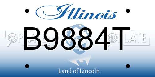 B9884T Illinois License Plate