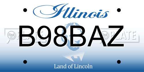 B98BAZ Illinois License Plate