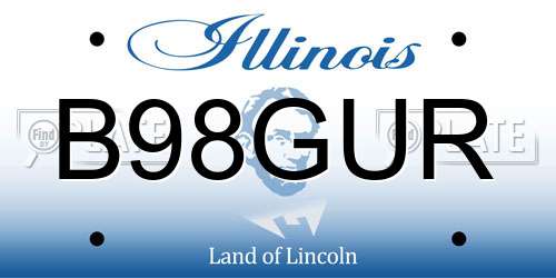 B98GUR Illinois License Plate