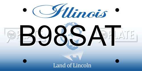 B98SAT Illinois License Plate