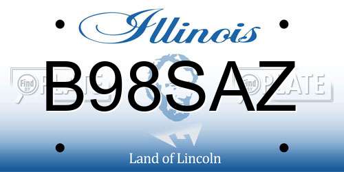 B98SAZ Illinois License Plate