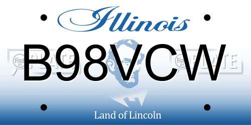 B98VCW Illinois License Plate
