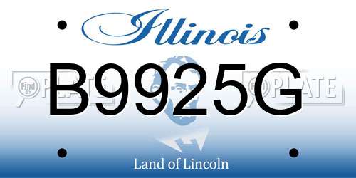 B9925G Illinois License Plate