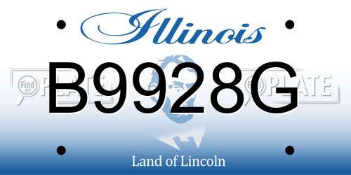 B9928G Illinois License Plate