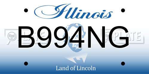 B994NG Illinois License Plate
