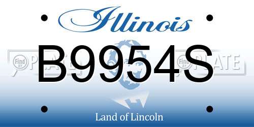 B9954S Illinois License Plate