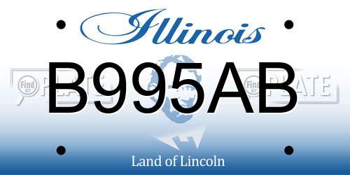 B995AB Illinois License Plate