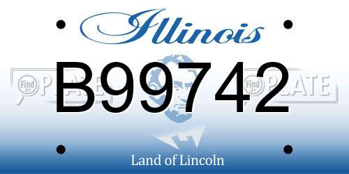 B99742 Illinois License Plate