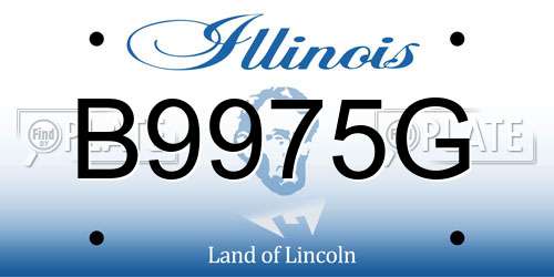 B9975G Illinois License Plate