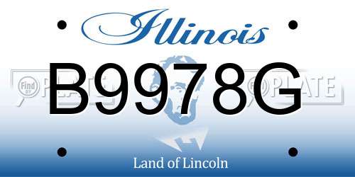 B9978G Illinois License Plate