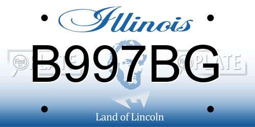 B997BG Illinois License Plate