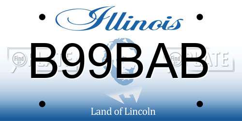 B99BAB Illinois License Plate