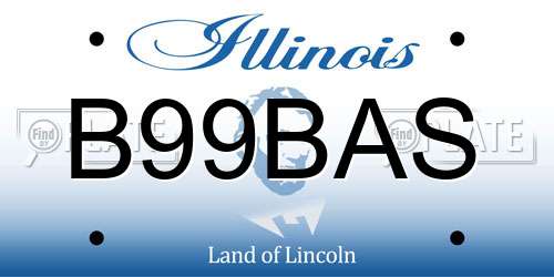 B99BAS Illinois License Plate