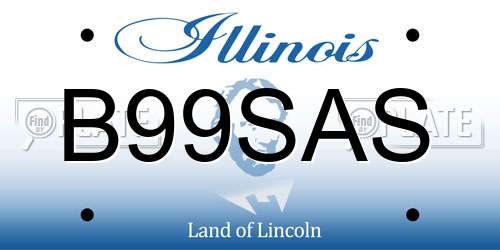 B99SAS Illinois License Plate