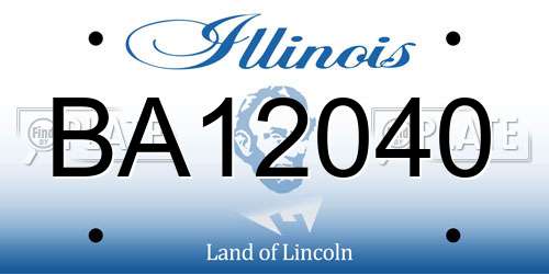 BA12040 Illinois License Plate