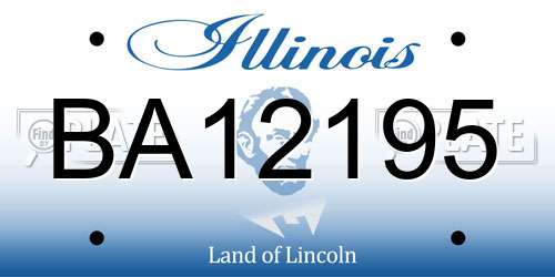 BA12195 Illinois License Plate
