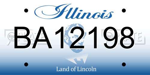 BA12198 Illinois License Plate