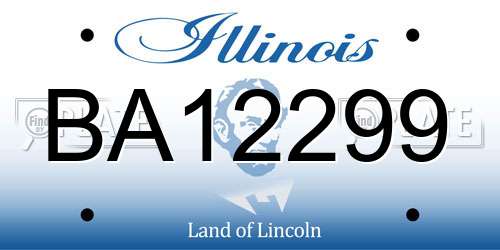 BA12299 Illinois License Plate
