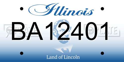 BA12401 Illinois License Plate