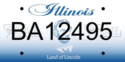BA12495 Illinois License Plate