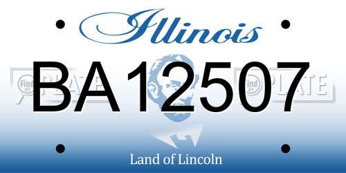 BA12507 Illinois License Plate