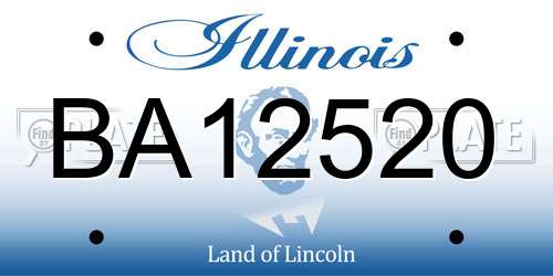 BA12520 Illinois License Plate