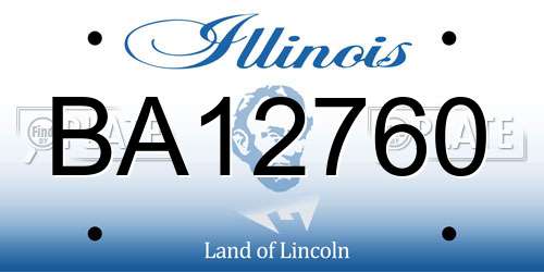 BA12760 Illinois License Plate