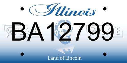 BA12799 Illinois License Plate