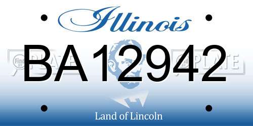 BA12942 Illinois License Plate