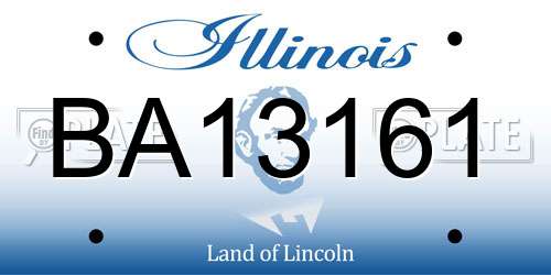 BA13161 Illinois License Plate
